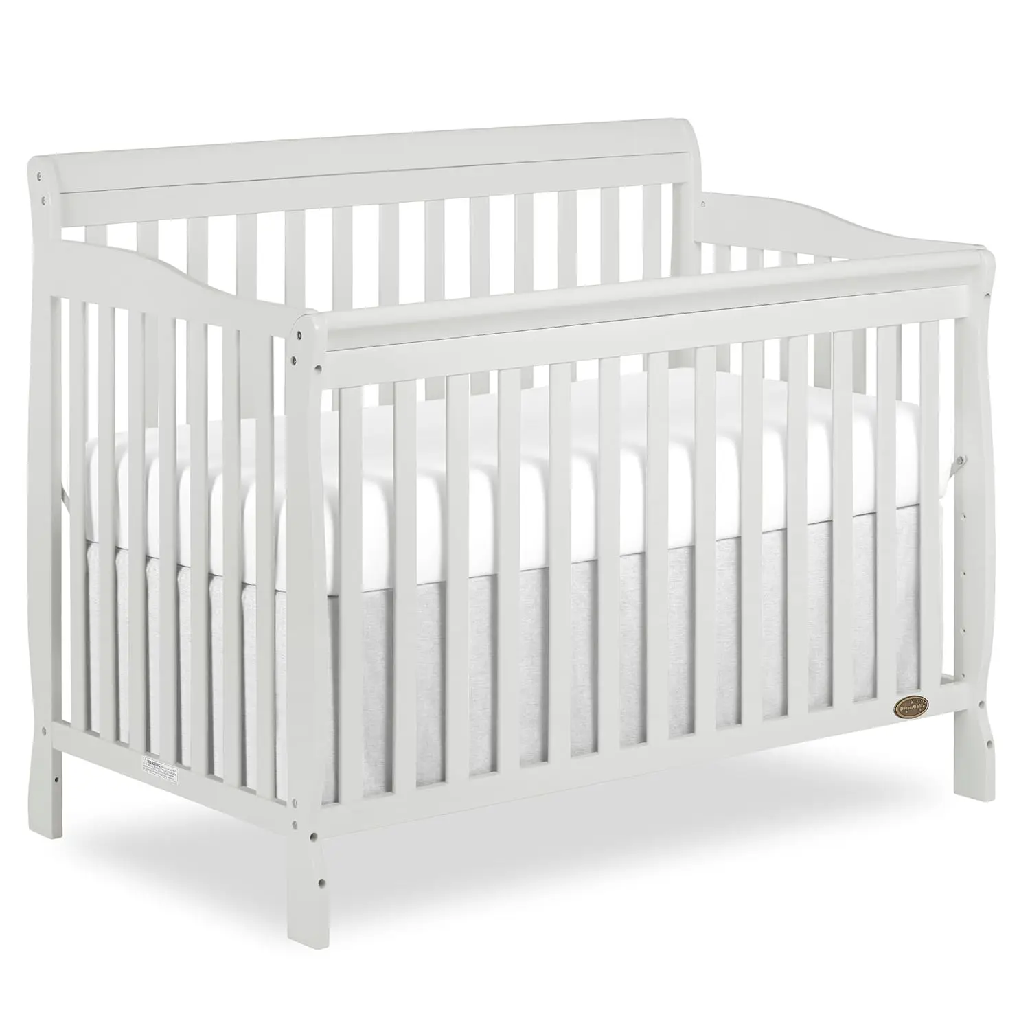Ashton 4-In-1 Convertible Crib In Grey, Greenguard Gold, JPMA Certified, Non-Toxic Finishes, Features 4 Mattress Height Settings