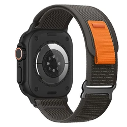 Trail Loop Band for Apple Watch - Premium Wrist Bracelet Strap (Black - Gray - Black)