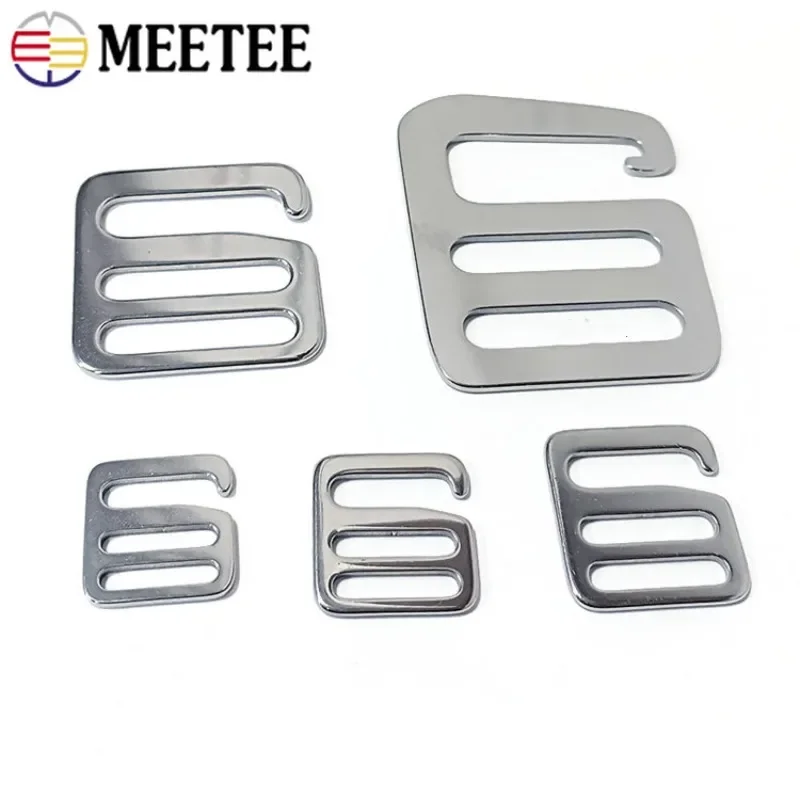 Stainless Steel G Hooks Buckles 3/5/10Pcs 16-31mm Backpack Strap Adjust Clasp Luggage Bag Tri-slider Buckle Hardware Accessory