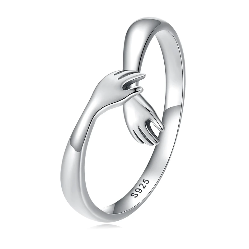 Elegant Adjustable Sterling Silver Zircon Open Ring