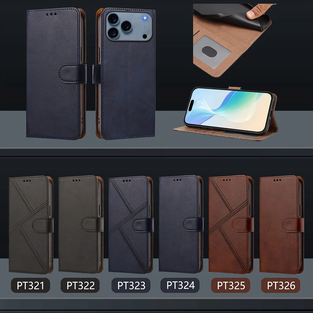 Luxury Leather Wallet Case with Magnetic Closure and Card Slots - Flip Kickstand Cover
