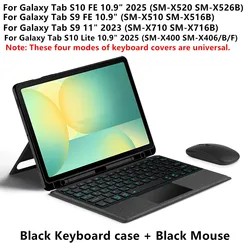 Premium Magic Keyboard Case for Samsung Galaxy Tab 10.9 Tablet - Smart Protective Cover (Black add Mouse)