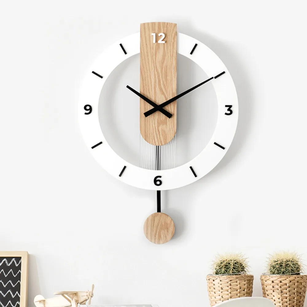 Creative Minimalist Hanging Wall Clock – Silent Vintage Acrylic Scale Design 1
