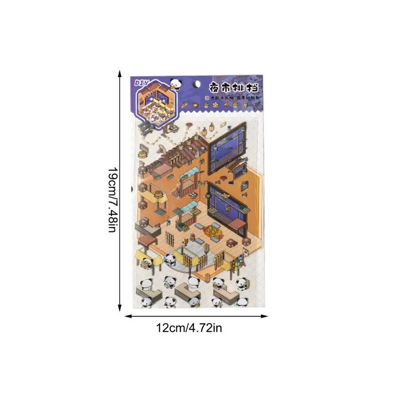 3D House Scene Stickers Funny Miniature Scene Decal Holiday Decals For Phone Cases Laptops And Notebooks