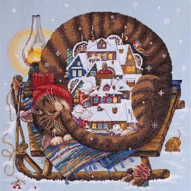 Warm Cat Cross Stitch Counted Kits 1