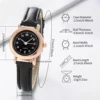 2PCS/Set Fashion Small Dial Women Watches Leather Band Quartz Watch Heart Bracelet Set（Without Box） 6