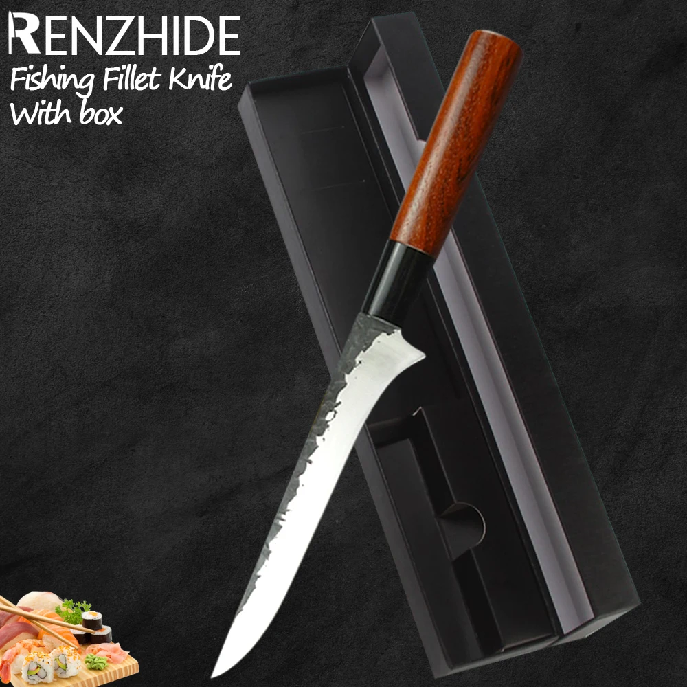 RZD Fishing Fillet Steel Kitchen Chef Cooking Knife Gift Box