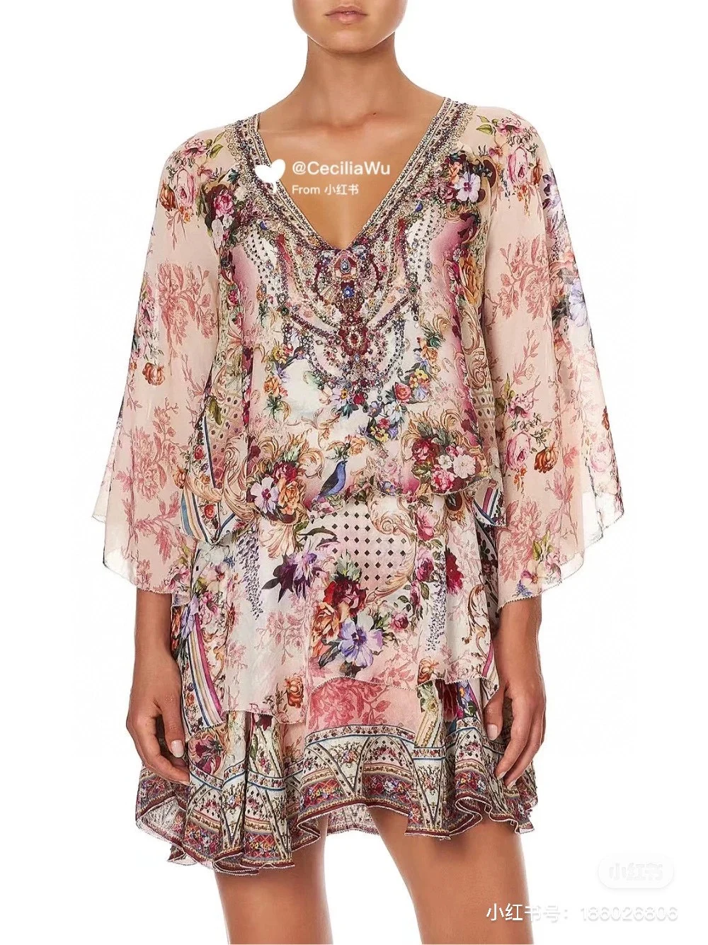 Celya™ | High-Waisted Floral Print Dress