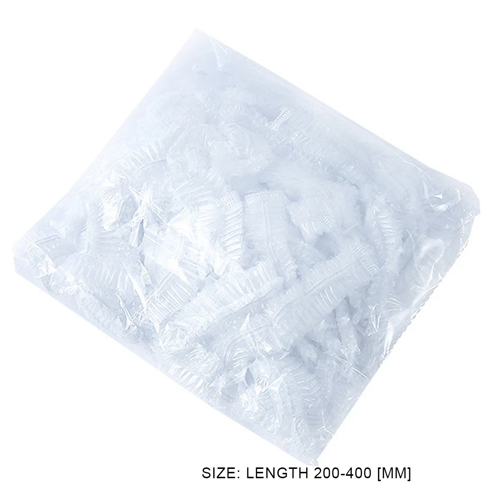 50pcs Disposable Food Cover Bag 200-400mm Large Elastic Plastic Wrap Kitchen Fresh Keeping Saver Bag for Fruit Bowls Cups