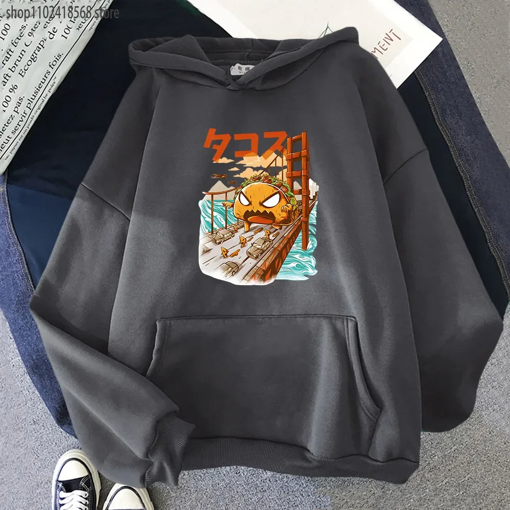 Japanese Monster Funny Print Hoodies Hip Hop Streetwear Women Harajuku Men Spring Autumn Winter Clothes Long Sleeve Top Unisex