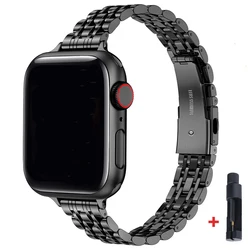 Stainless Steel Metal Bracelet Watch Band - 38 40 41mm (Black - Tool)