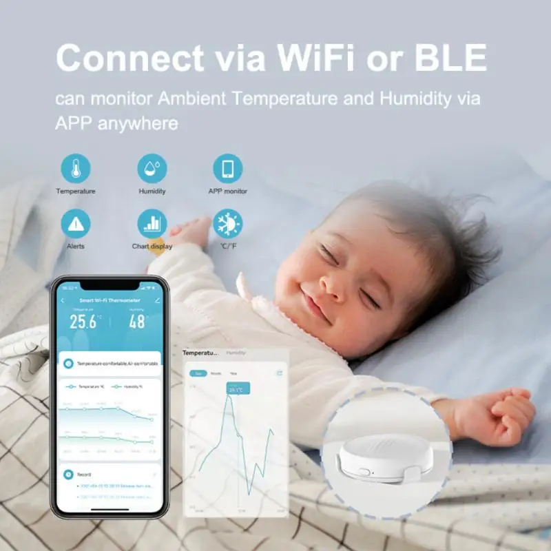 

Work With Voice Assistant Wifi Bluetooth-compatible Multifunctional Tuya Smart Smart Sensor Fast And Accurate