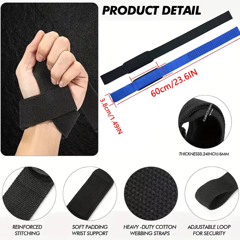 Weightlifting Straps Fitness Exercise Weightlifting Wrist Strap Pull-up Strength Lift Strap Gym Exercise Anti-slip Grip Strength Wrist Strap