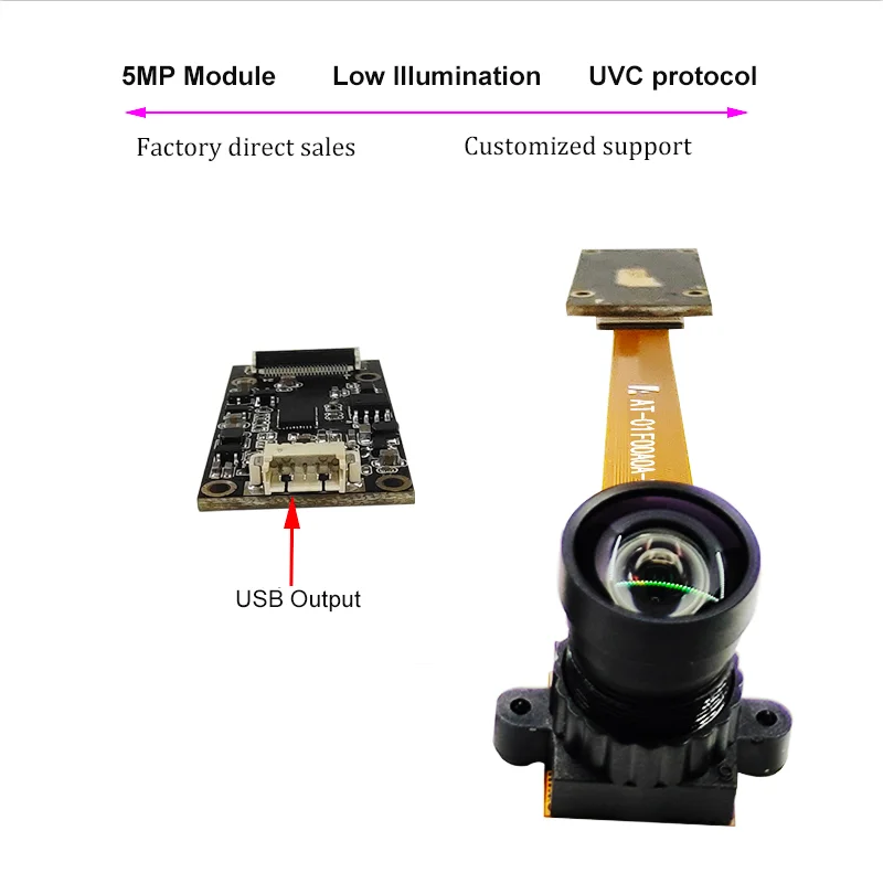 5MP OS05A20 cmos USB-Kameramodulplatine Webcam 30fps FF Festfokus Geringe Beleuchtung Gesichtserkennung UVC-Laufwerk kostenlos 2592*1944 – Detail 7