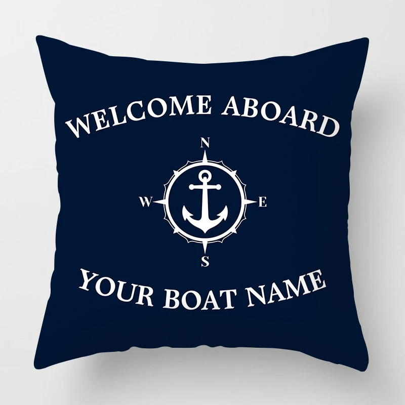 Dark Blue Nautical Series Pillowcase 50*50 Home Decoration Sofa Decoration Pillowcase 60*60 Cushion Cover 40*40 Customizable 4