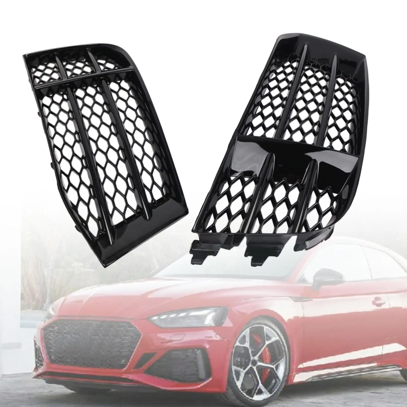 2x Front Bumper Lower Covers Grills Guards Durable 8T0807681F 8T0807682F for RS5C Cabriolet Automobile Repairing Accessory