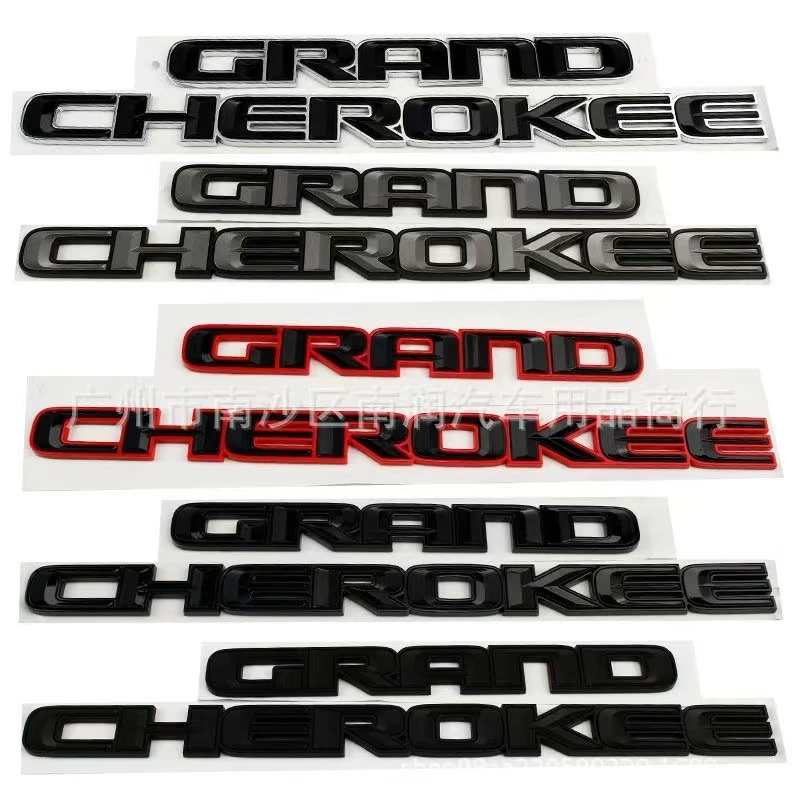 3D ABS Chrome Black Logo Grand Cherokee Emblem Letters Nameplate Car ...