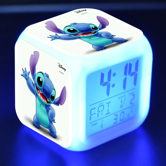 Disney-Réveil CAN o Stitch avec lumière numérique pour enfants, changement  de document LED, figurine en PVC, jouets pour enfants, cadeau  d'anniversaire - AliExpress