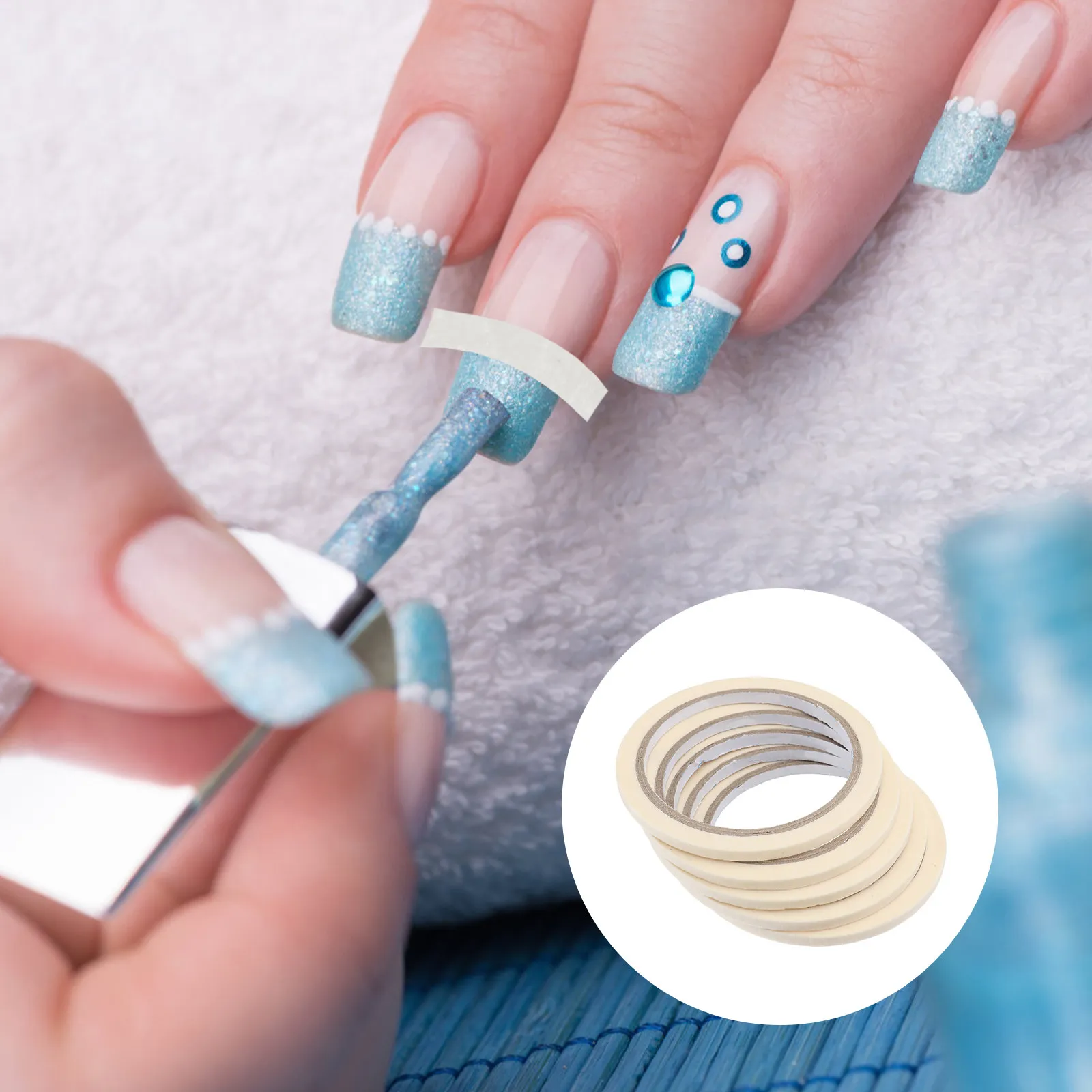 5Pcs 0.5cm 네일 아트 접착 테이프 네일 디자인 스트라이프 스티커 DIY 우아함 장식 라인