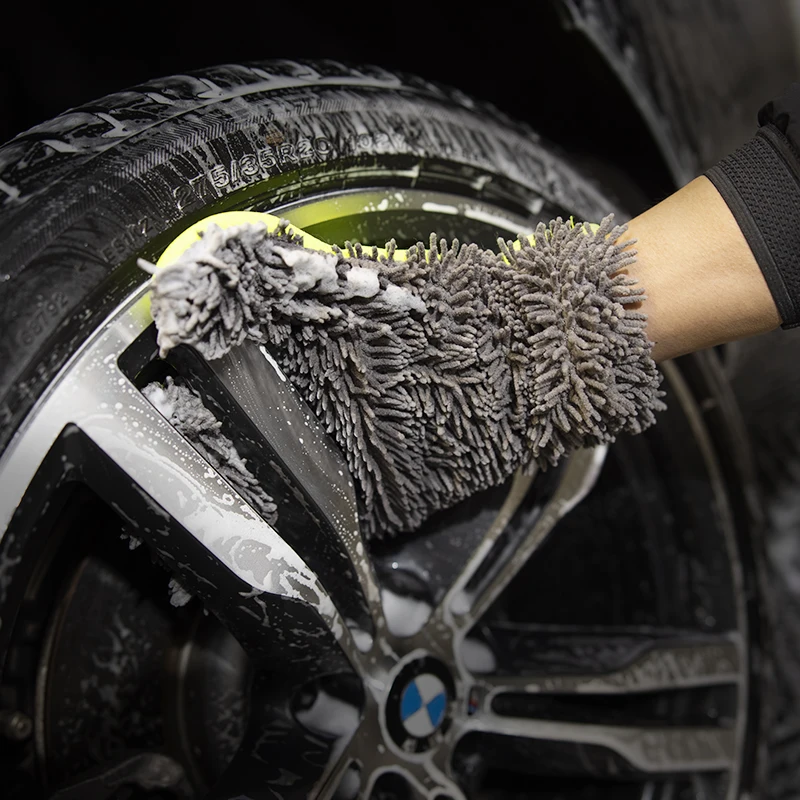 Five Finger Washing Car Gloves Plush Sponge Wheel Hub Cleaning Thickened Plush Does Not Damage Car Paint Comprehensive Cleaning