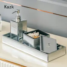  Light Luxury Diamond Inlay Glass Storage Box Modern Decor Desktop Dustproof with Lid Makeup Jewelry Organizer Cotton Swab Boxes 