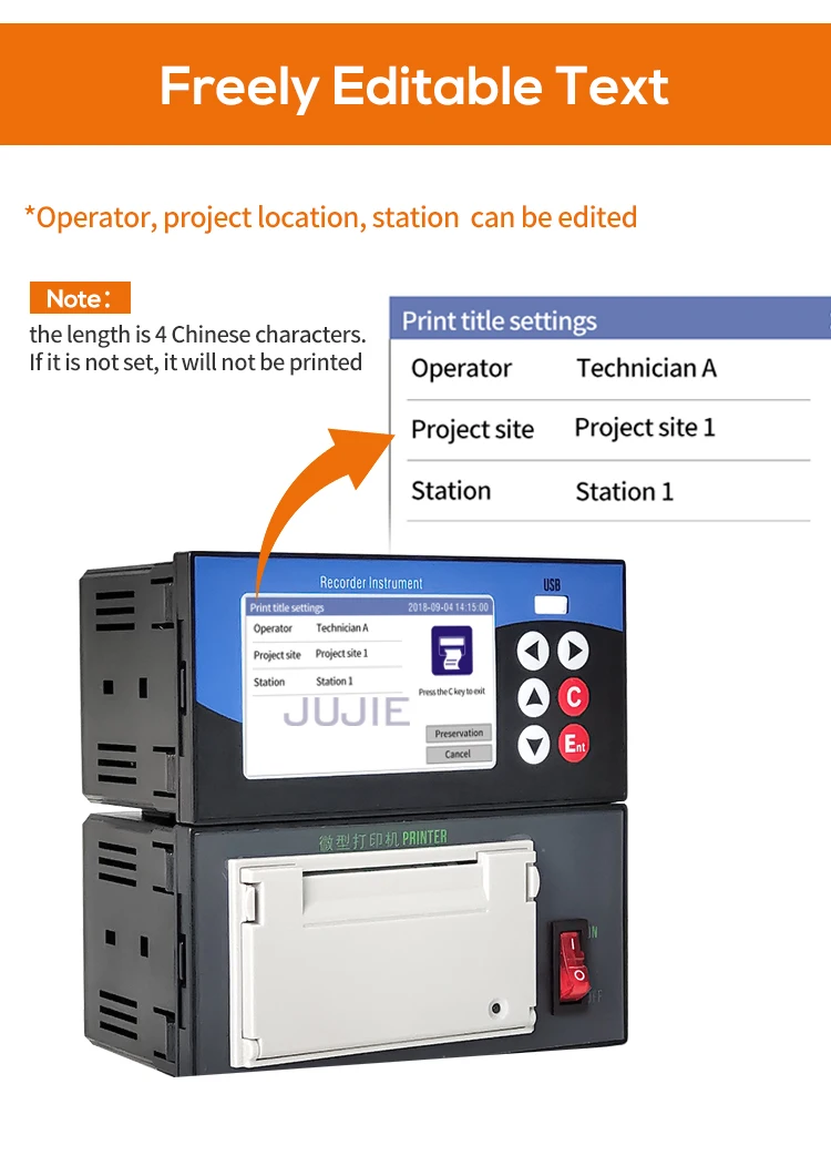RS485 Paper Data Logger with Data Printing Function Temperature Pressure Humidit