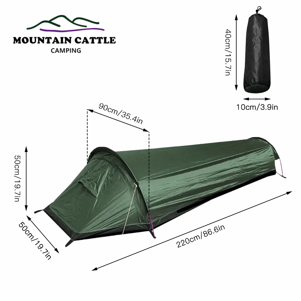 Ultralight Camping Tent Backpacking Tourist Tent Outdoor Sleeping Bag Bivy Bag Waterproof Single Person Travel Bivvy