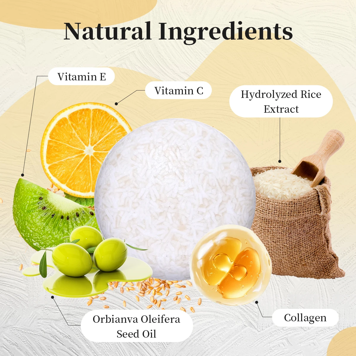 Rice Soap Shampoo Handcrafted Natural Ingredients Rice Water Soap Shampoo Bar for Hair Growth Straight Curly Wavy Care