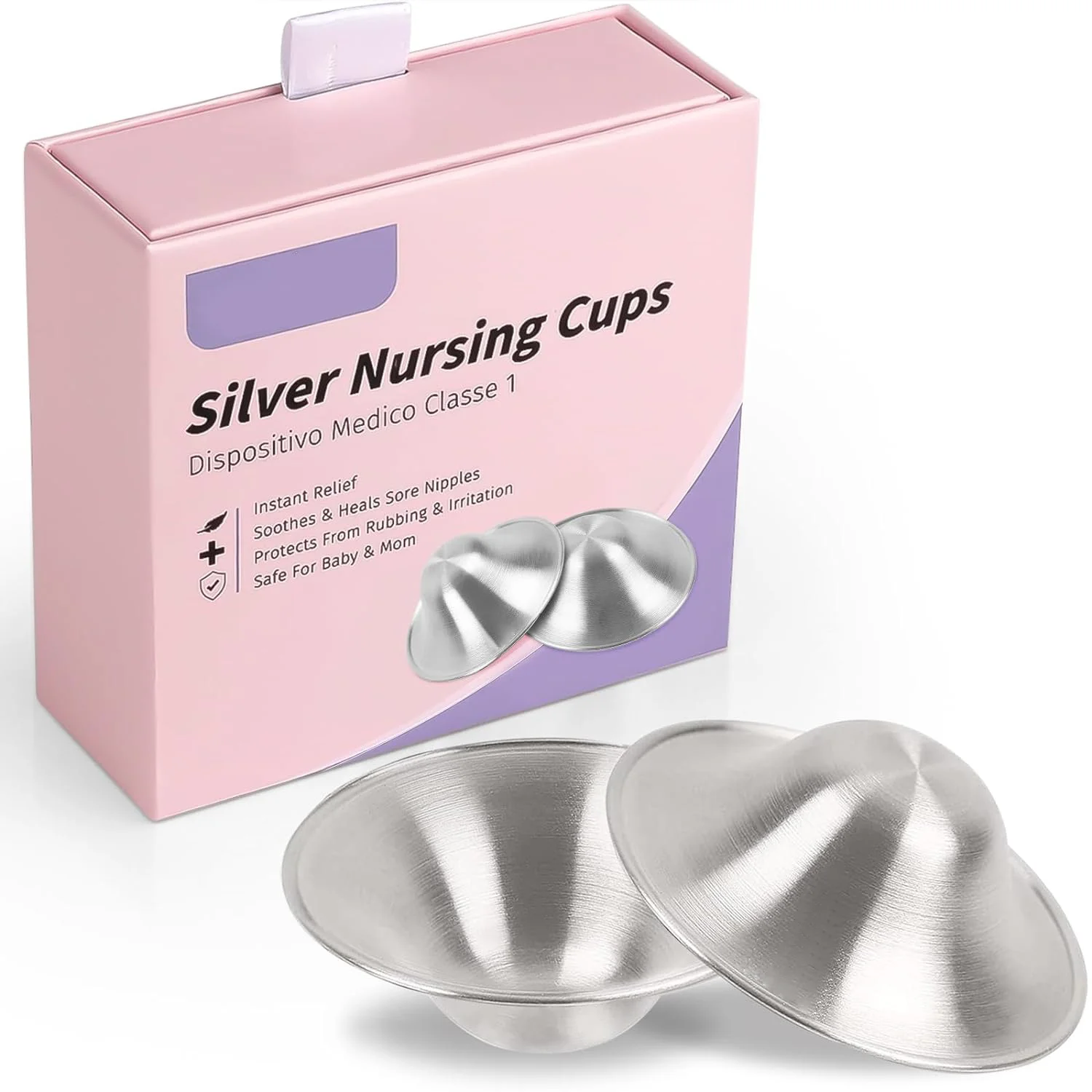 Soothing Nipple Shields Silver Nursing Cups Healing Breastfeeding Essentials Original Nipple Covers for Nursing Newborn