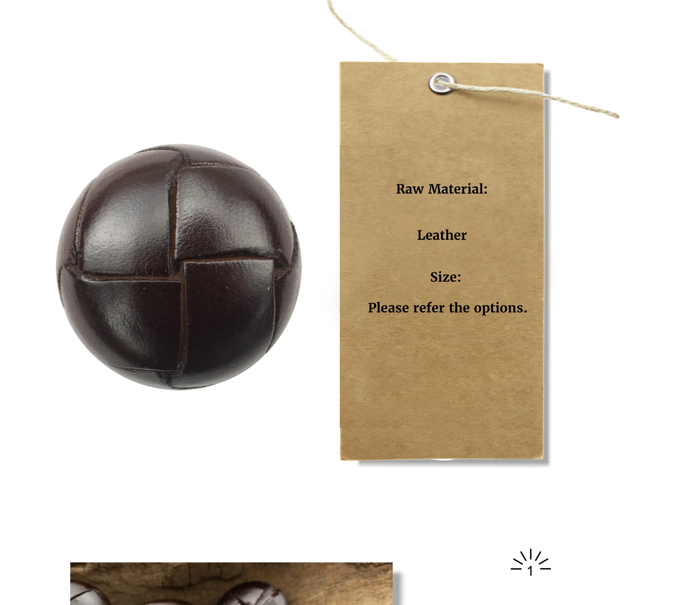 Description Picture 3 of item3pcs Vintage Genuine Leather Button Shank High Quality Hand Made Sewing Accessories For Luxury Buttons Leather Jacket Coat Brown