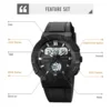 SKMEI1881 Mens Casual Stopwatch Clendar Clock 50M Waterproof Wristwatches reloj hombre Multifunctional LED Light Digital Sport 5