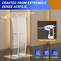 Slanted Podium Lectern Conference Pulpit Acrylic Podium Stand Clear Transparent Church Lectern Pulpit  for Wedding Classroom 1