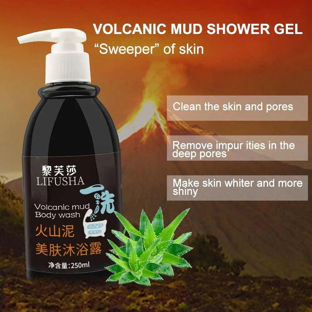 3 in 1 Volcanic Mud Body Wash Fast Whitening Moisturizing Volcanic Mud Body Lotion Firming Skin 250ml Whitening Lotion