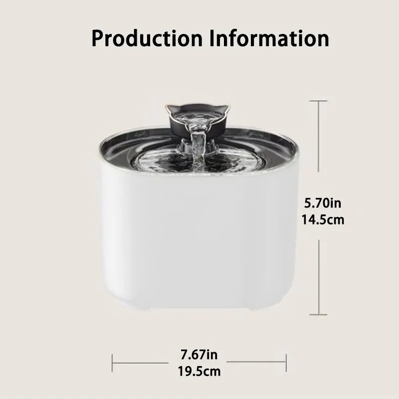 Cat Water Fountain Auto Recirculate Filtering Cats Dog Water Dispenser