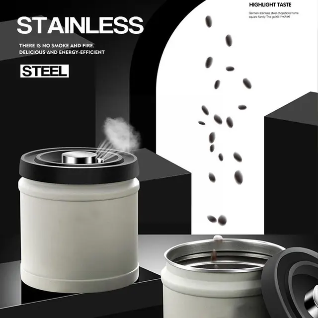 Rozsdamentes Acél Légmentesen Lezárt Kávéfőzde Tároló Tartály Jar Food Szervező Konyhai Vákuum Doboz Bab Kannák Kávé - Image 2