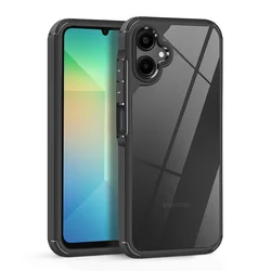 Hybrid Bumper Shockproof Clear Acrylic Phone Case Cover for Samsung M35 5G (Black)