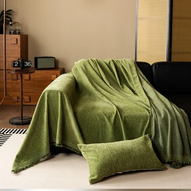 Minimalist Herribone Style Chenille Sofa Towel image 4
