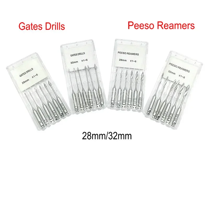 

6pcs/Box Dental Peeso Reamer Endodontic Reamers Stainless Steel Gates Drills Glidden Endo Files Dentist Tool