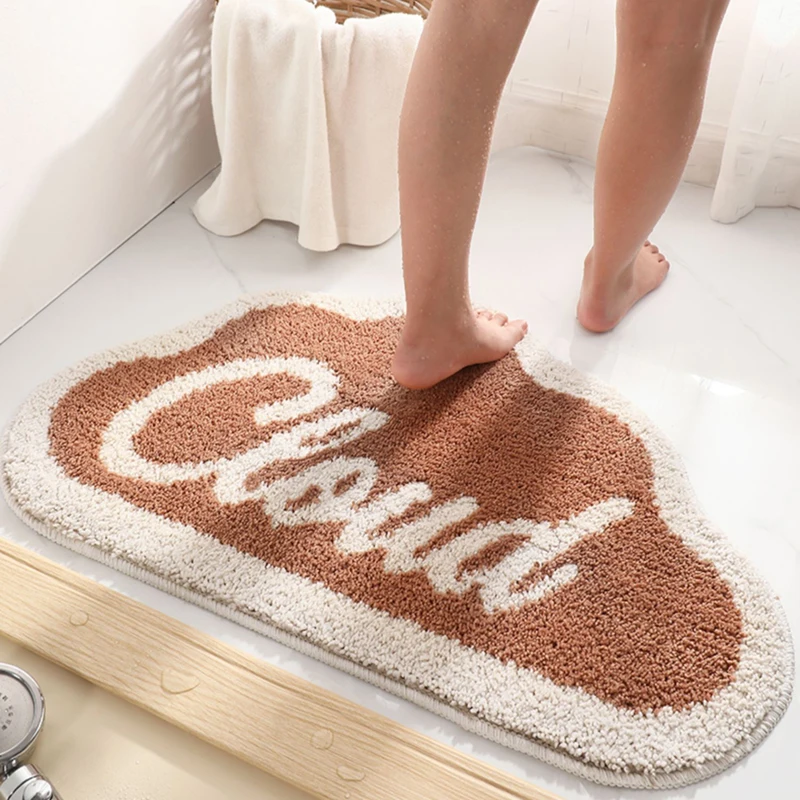 Bathroom Door Mats Water Absorbing, Non Slip Door Step Mats Bathroom