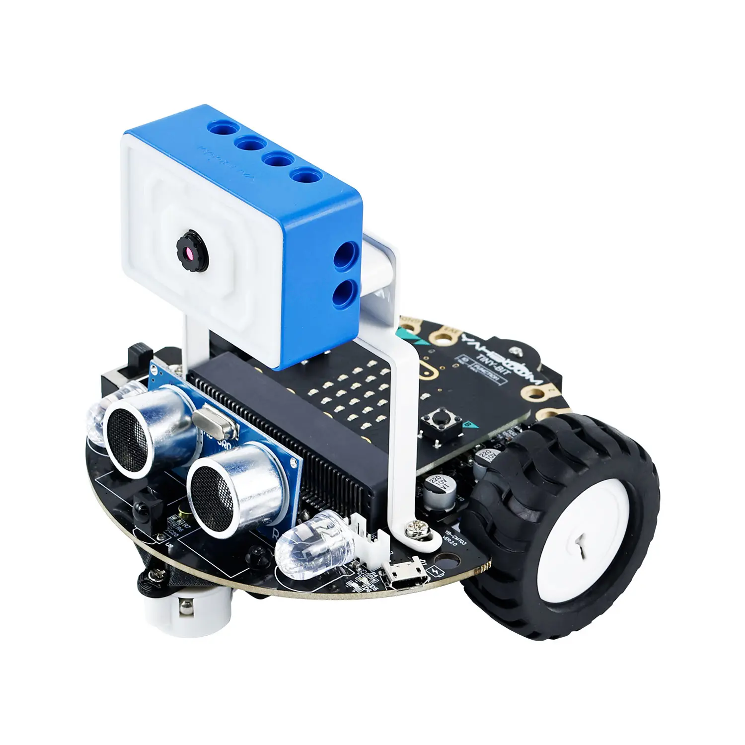 Yahboom Micro:bit V2グラフィックプログラミングロボットキット 小学生 STEM教育 DIY ラインパトロール 障害物回避 ロボット  Yahboom小型: ビットプラスマイクロビットロボット車、esp32  wifiカメラモジュール、アプリをサポート、fpv制御、プログラム可能なおもちゃ ...