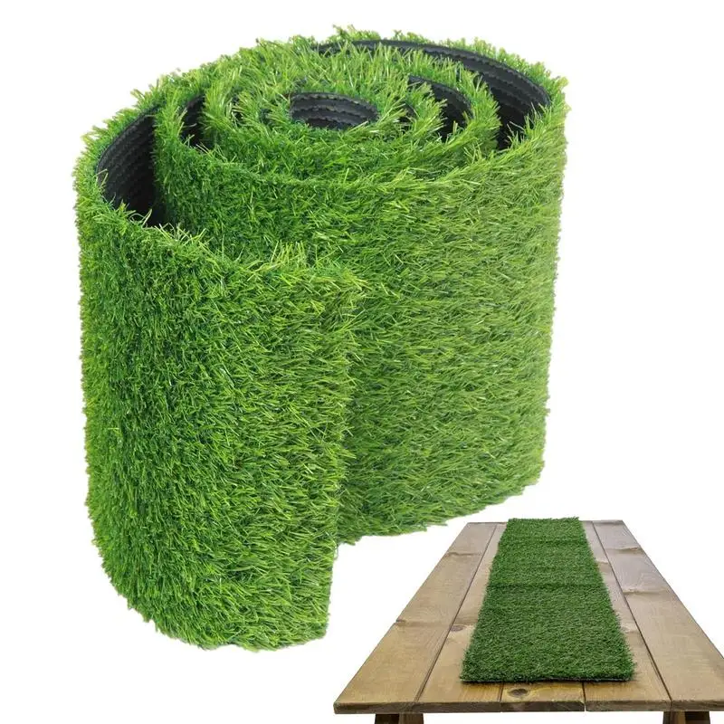 

Faux Grass Table Runner Turf Table Runner Grass Fake Rustic Elements Matchable For Bridal Baby Shower St. Patrick's Day