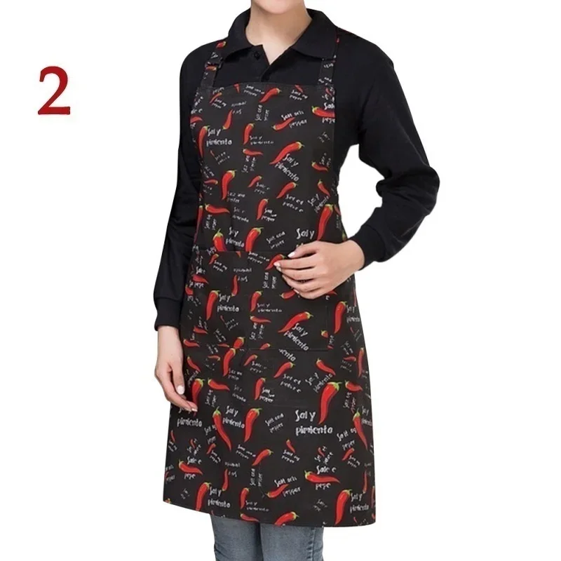 Womens Mens Cooking Chef Kitchen Restaurant BBQ Apron Dress with 2 Pockets Simple Style Waiter Apron Kitchen