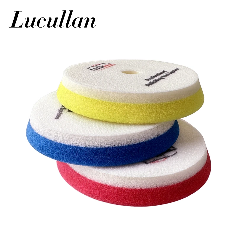 Lucullan 백킹 플레이트 연마 버퍼 패드, 컴파운딩 및 왁싱용 2 층 하이브리드 후크 및 루프 스폰지, 5 인치