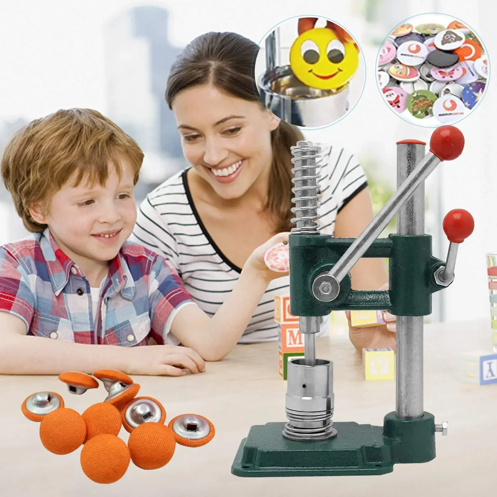 Handmade Fabric Button Maker Kit Punch Press Cloth Button Cover Making Machine DIY Tools