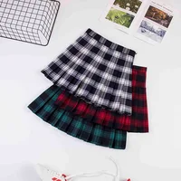 2023 Women A- line Skirt Red Plaid Skirt korean harajuku plaid skirt Spring and Autumn New Pleated High Waist Skirt - Image 2