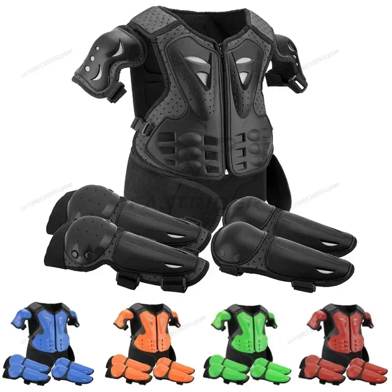 Kids 4-13 Years Anti-Impact Full Body Armor Motocross Off-Road Protective Vest Suit with Knee & Elbow Guards for Boys and Girls