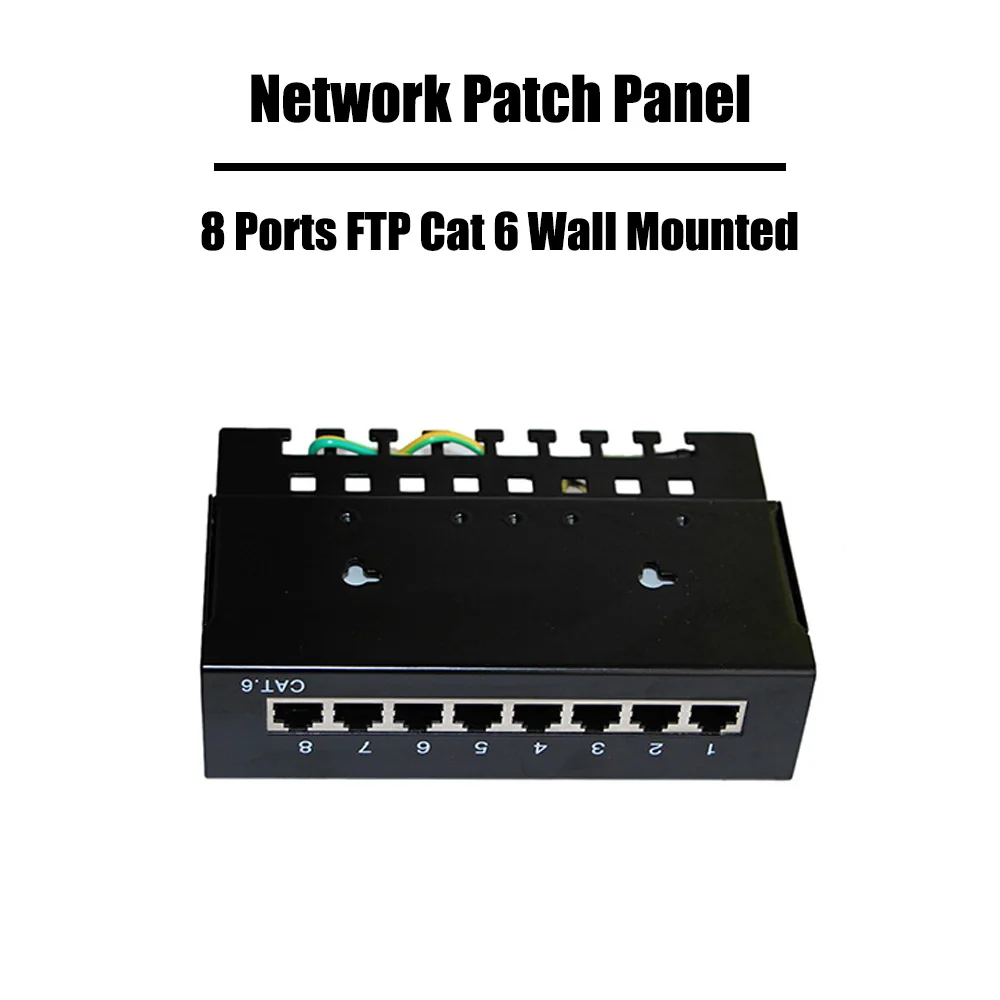 FTP Cat 6 Wall Mounted 8 Ports Patch Panel Networking RJ45 Wall Mounted Passed rj45 patch panel