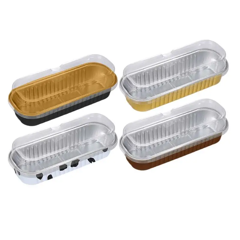 

Выпечка в виде булочек, Прямоугольная форма для кексов, маффинов, одноразовая алюминиевая фольга, чизкейк с крышками, коричневый мини-торт