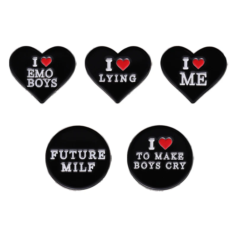 I Love Emo Boys Enamel Pin Anime Badge Accessories Hat Bag Women Girl  Backpack Metal Sweater Wholesale Brooch Custom Jewelry - AliExpress