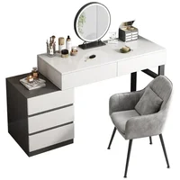 Coiffeuses simples maquillage vanité Table tiroir miroir chambre femmes commodes support de rangement filles armoire chambre meubles 6
